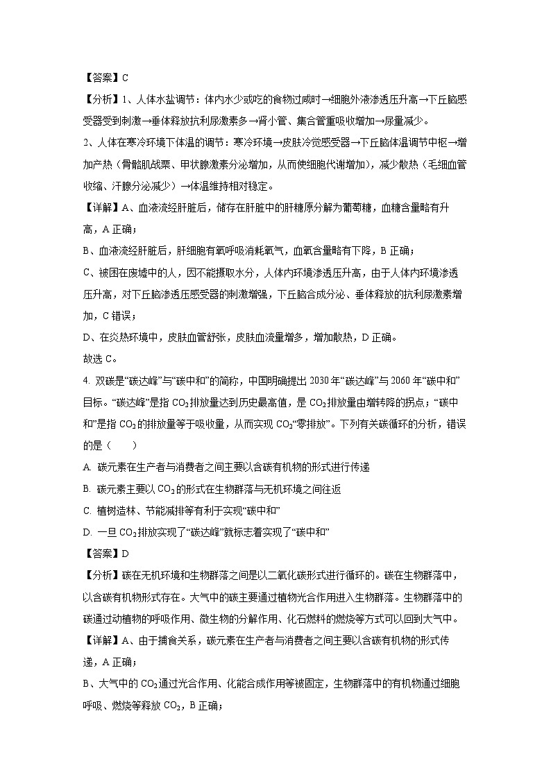 生物：2024届河南省百所名校高三下学期仿真模拟大联考（解析版）第3页
