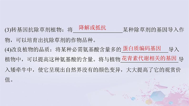 2025届高考生物一轮总复习选择性必修3第十单元生物技术与工程第52讲基因工程的应用和蛋白质工程课件第5页