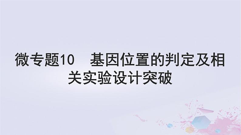 2025届高考生物一轮总复习必修2第五单元微专题10基因位置的判定及相关实验设计突破课件第1页