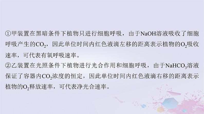 2025届高考生物一轮总复习必修1第三单元细胞的能量供应和利用微专题5植物“三率”的判定及测定课件06