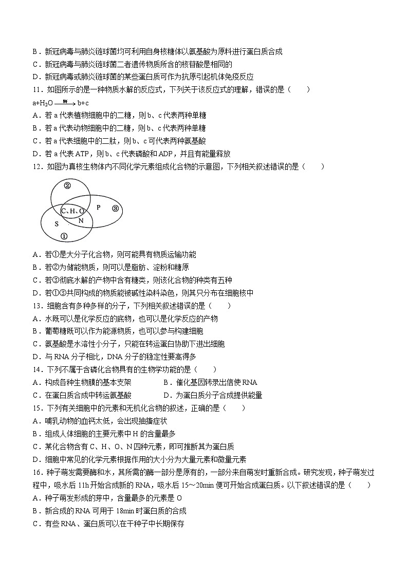 甘肃省武威市2023-2024学年高二下学期第二次月考生物学试题（含答案）第3页