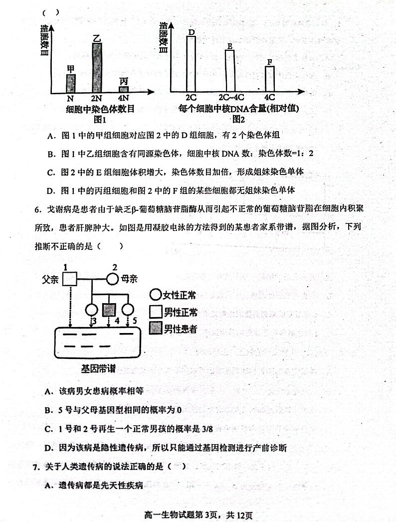 江西省南昌市十中2023-2024学年高一下学期第二次月考生物试题第3页