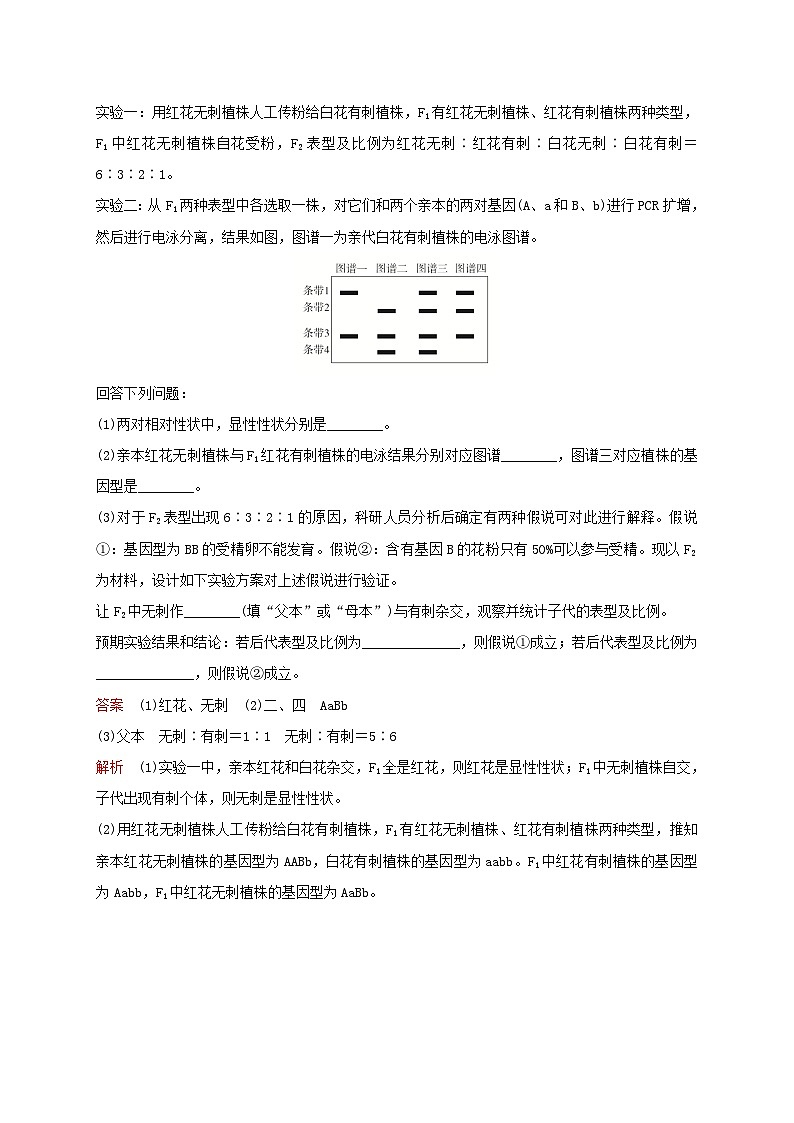 新教材2024届高考生物考前冲刺刷题第3部分专项提升练专项3非选择题必须夯实的5大命题点-2.遗传定律的应用与分析第2页