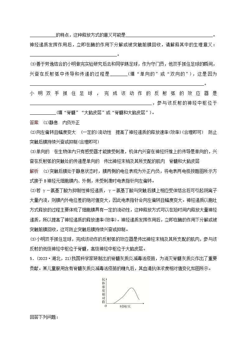 新教材2024届高考生物考前冲刺刷题第2部分易错训练易错训练3稳态与调节模块生物与环境模块03