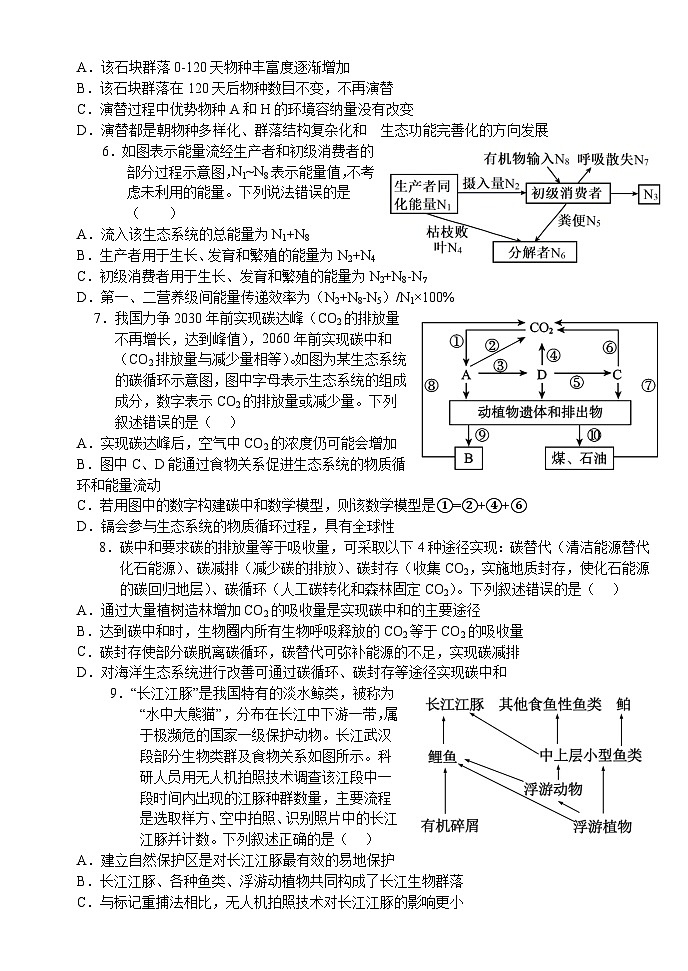 2024荆州沙中学高二下学期6月月考生物试题含解析03