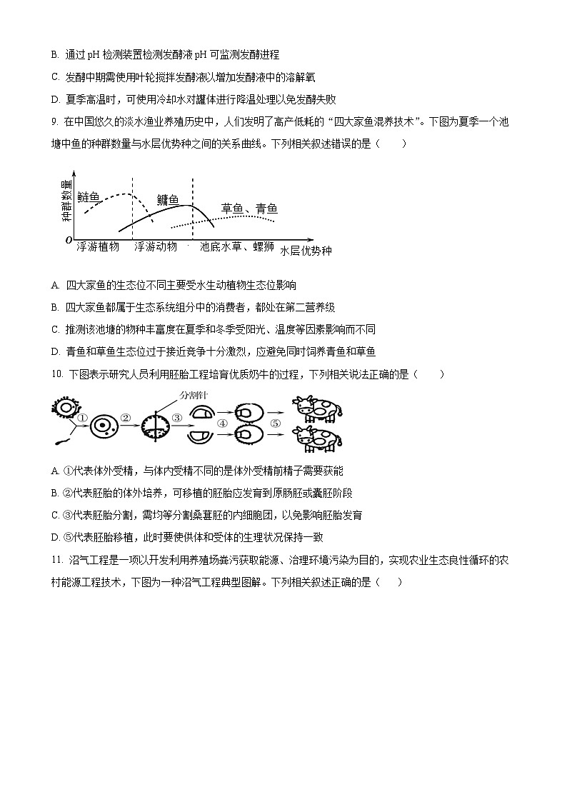 福建省泉州市四校联盟2023-2024学年高二下学期5月期中考试生物试题（Word版附解析）03