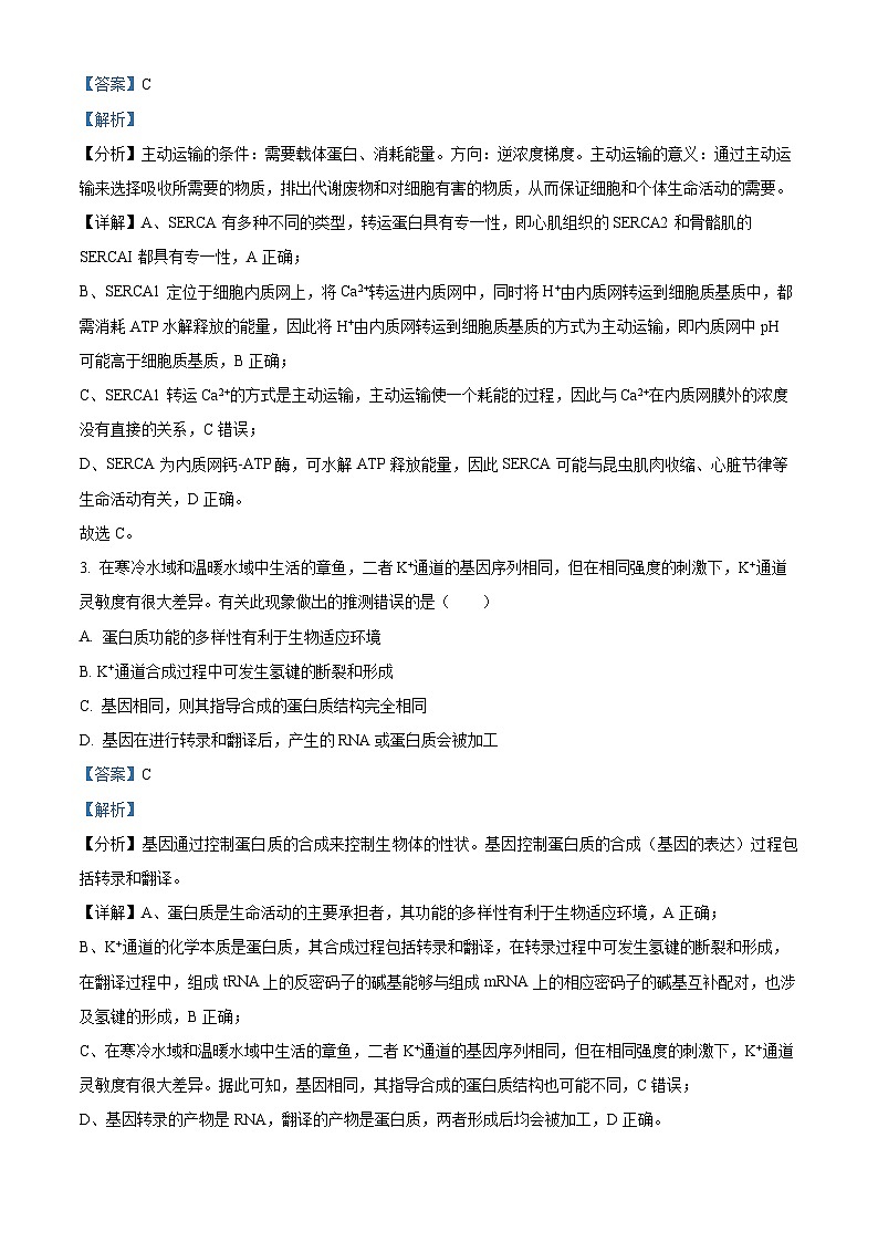 2024届四川省成都市树德中学高三下学期适应性考试理科综合试题-高中生物 Word版含解析第2页