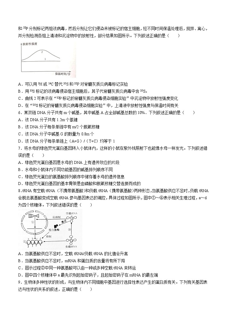 河南省九师联盟2023-2024学年高一下学期6月质量检测生物试题（含答案）第2页