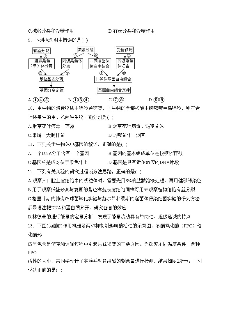 湘阴县第一中学2023-2024学年高二下学期期中考试生物试卷(含答案)03