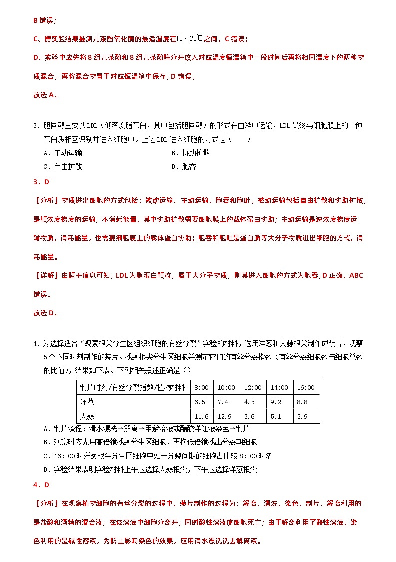 考前第3天 选择题必刷50题-【考前5天】2024年高考生物高分考前必刷系列(原卷版+解析版)02