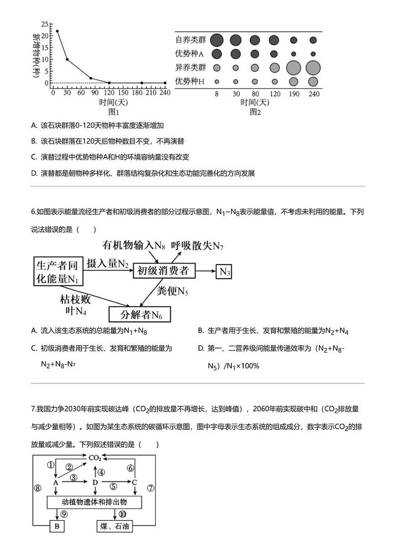 [生物]2023_2024学年6月湖北荆州沙市区湖北省沙市中学高二下学期月考生物试卷03