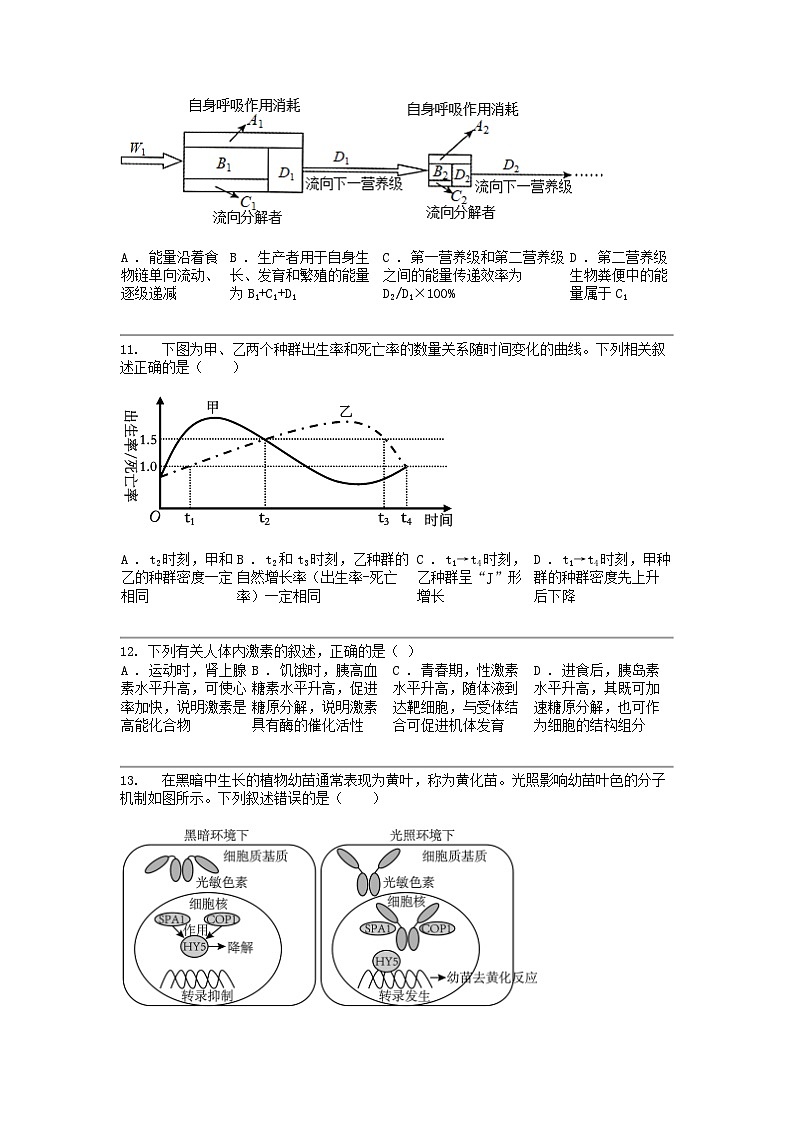 [生物]浙江省绍兴市诸暨名校暨阳分校2023-2024学年高二下学期4月月考生物学试卷03