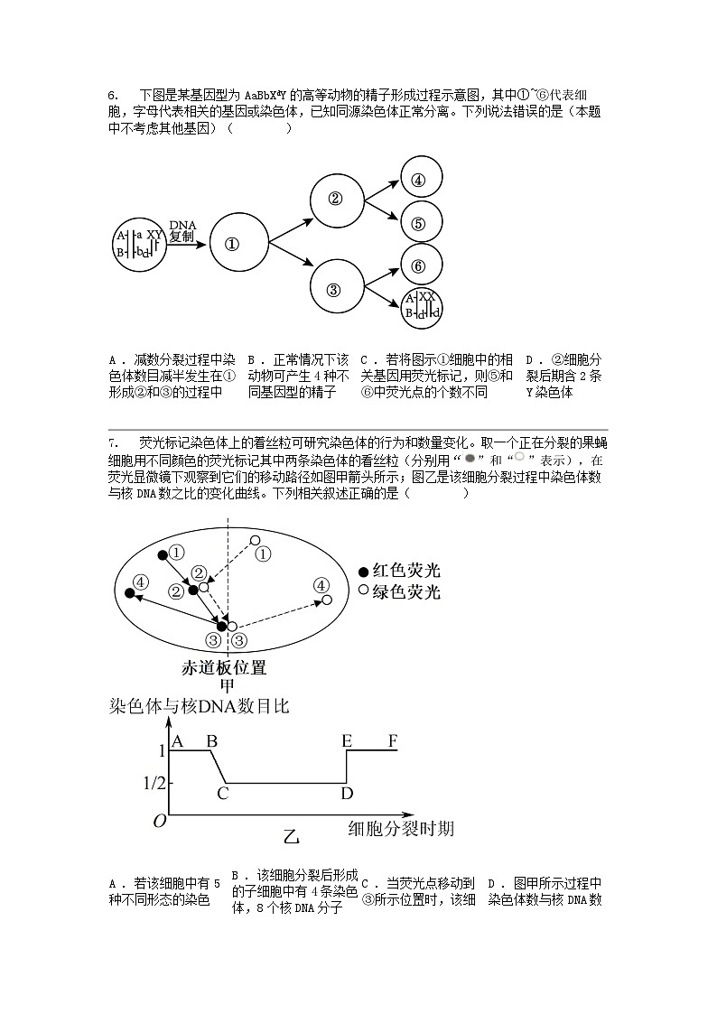 [生物]四川省达州市万源市万源名校2023-2024学年高一下学期生物学4月期中考试试题03