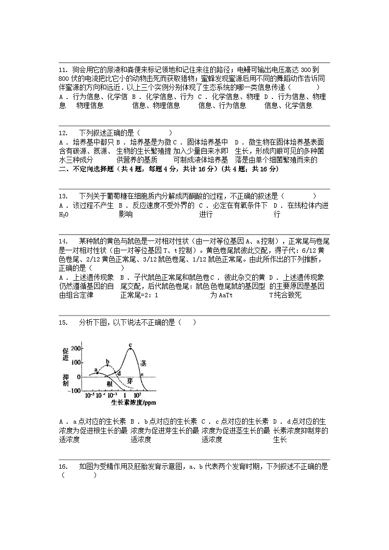 [生物]湖南省邵阳市邵阳县第二高级名校2023-2024学年高二下学期生物期中考试试卷03