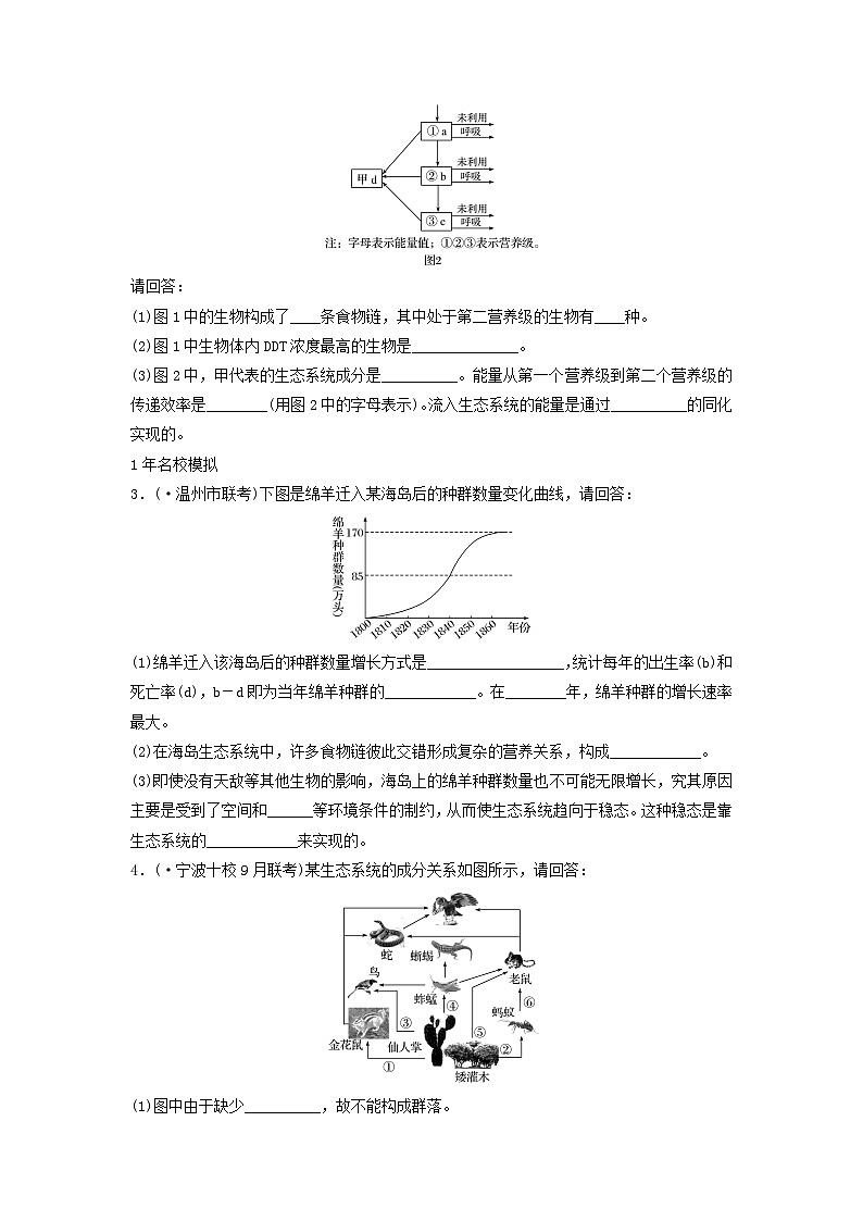 2019版高中生物考前特训非选择题集训题型1围绕生态学展开的命题（含解析）02