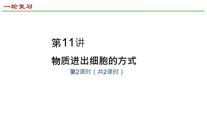 2025届高三生物一轮深度复习课件：物质进出细胞的方式（第2课时）第1页