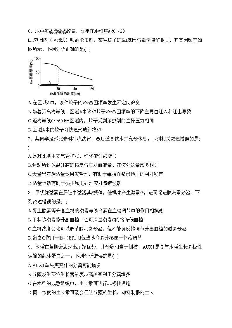 （网络参考版）2024年普通高中学业水平选择性考试生物试卷 河北卷（无答案）02
