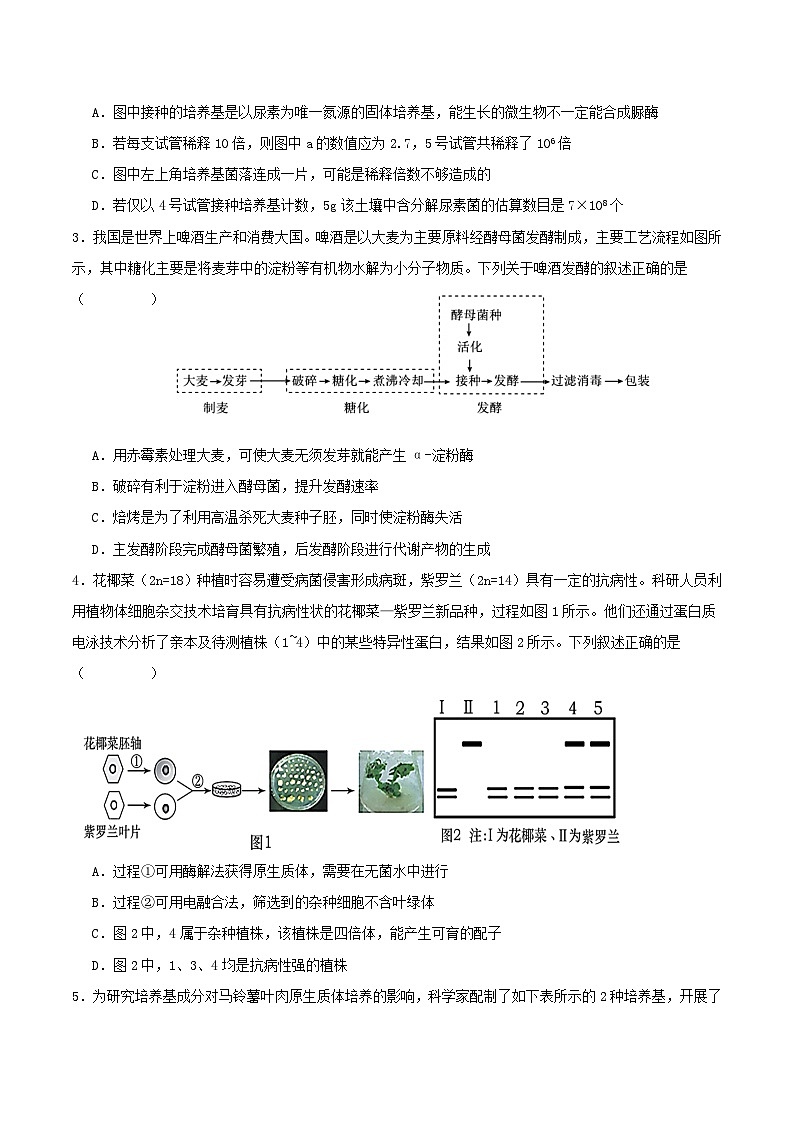 吉林省梅河口市第五中学2023--2024学年度下高二生物下学期6月月考题+答案02