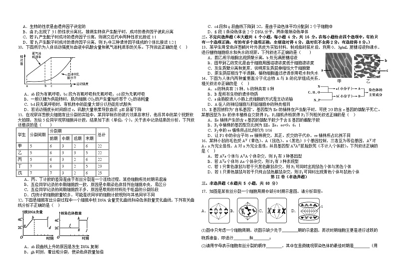 江西省抚州市临川区第十六中学2023-2024学年高一下学期第一次月考生物试题02