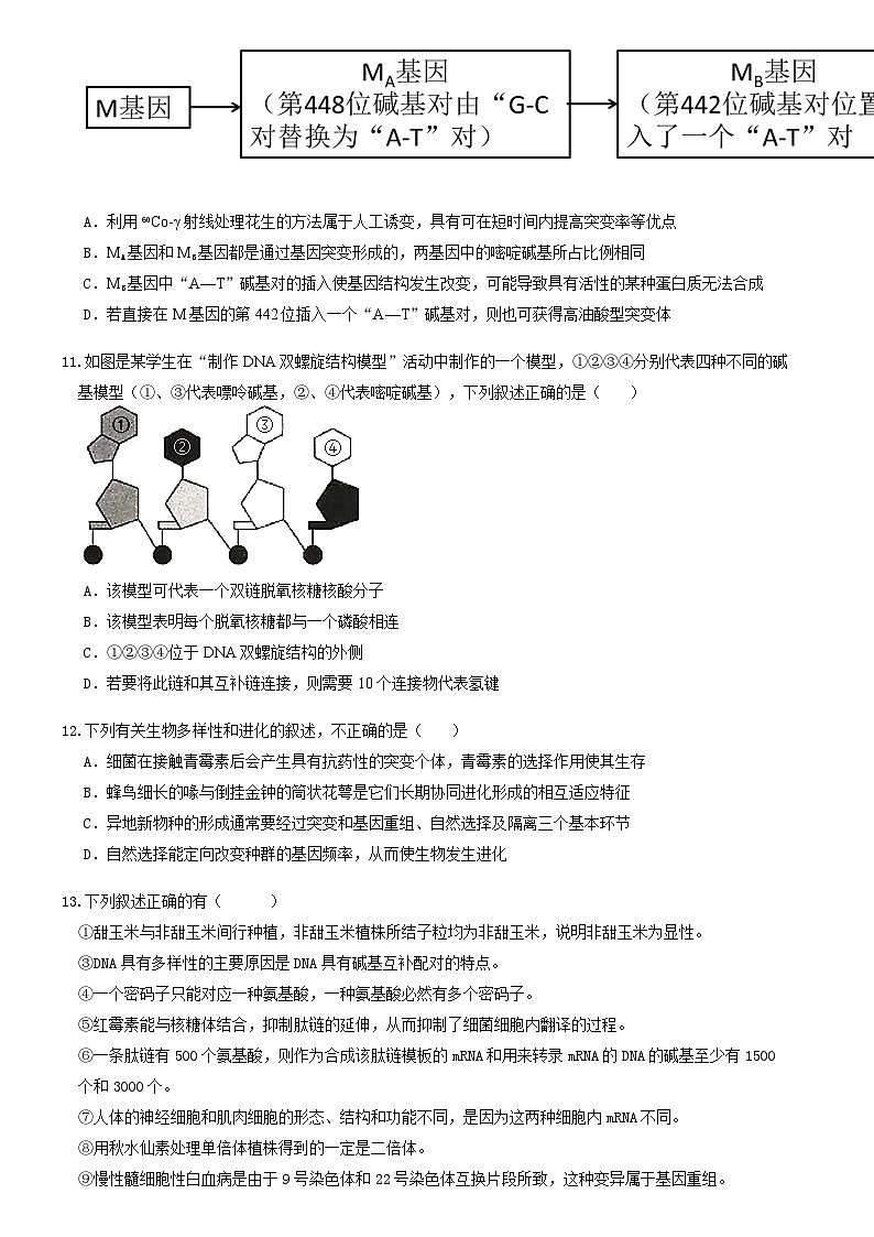 河南省郑州市中牟县第一高级中学2023-2024学年高一下学期6月月考生物试题03