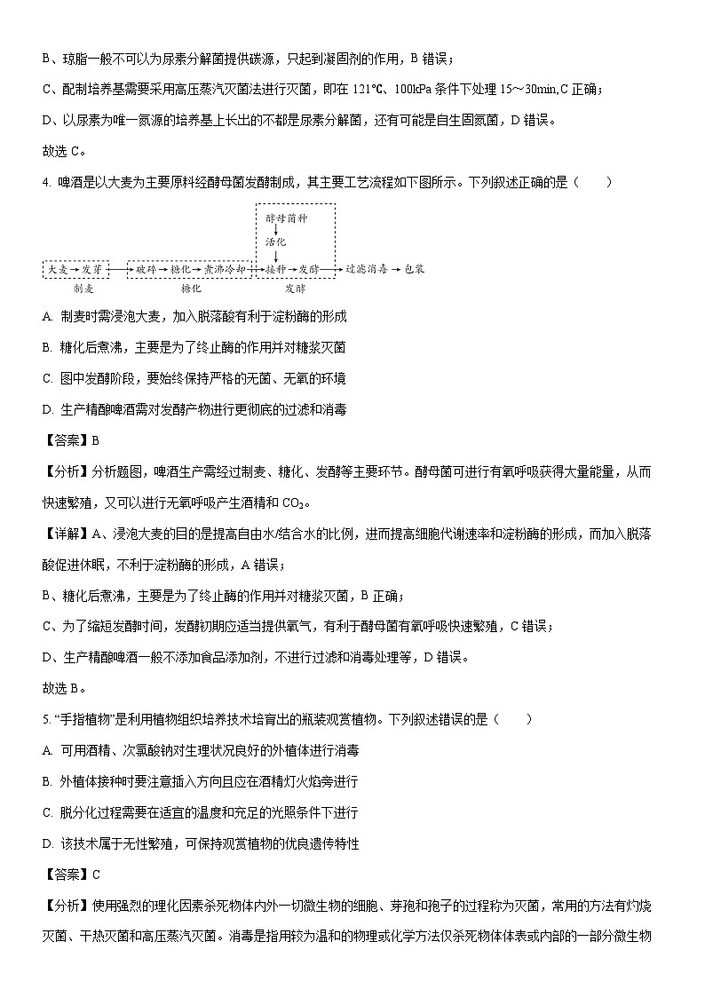 [生物]山东日照市2023-2024学年高二下学期期中考试试题（解析版）03