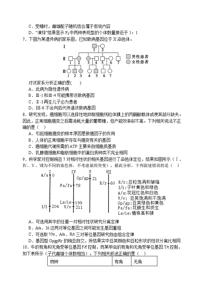 2024辽宁师大附中高一下学期6月模块考试生物含答案第2页