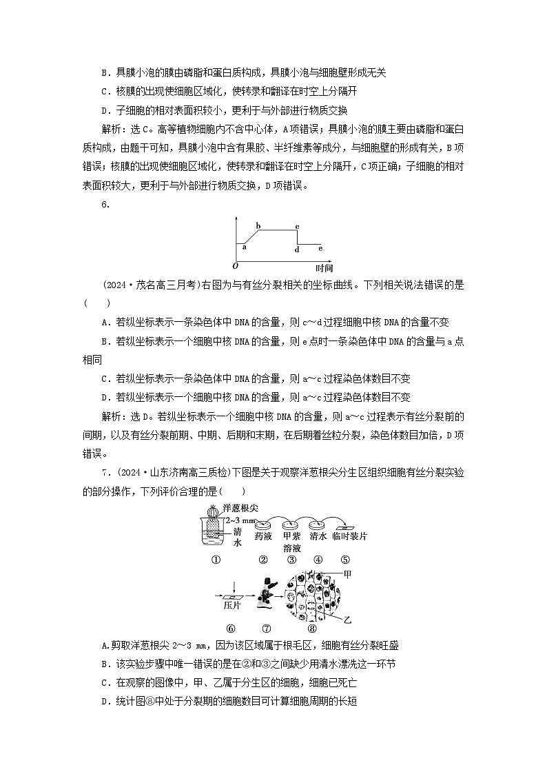 2025届高考生物一轮总复习课时跟踪练15细胞的增殖03