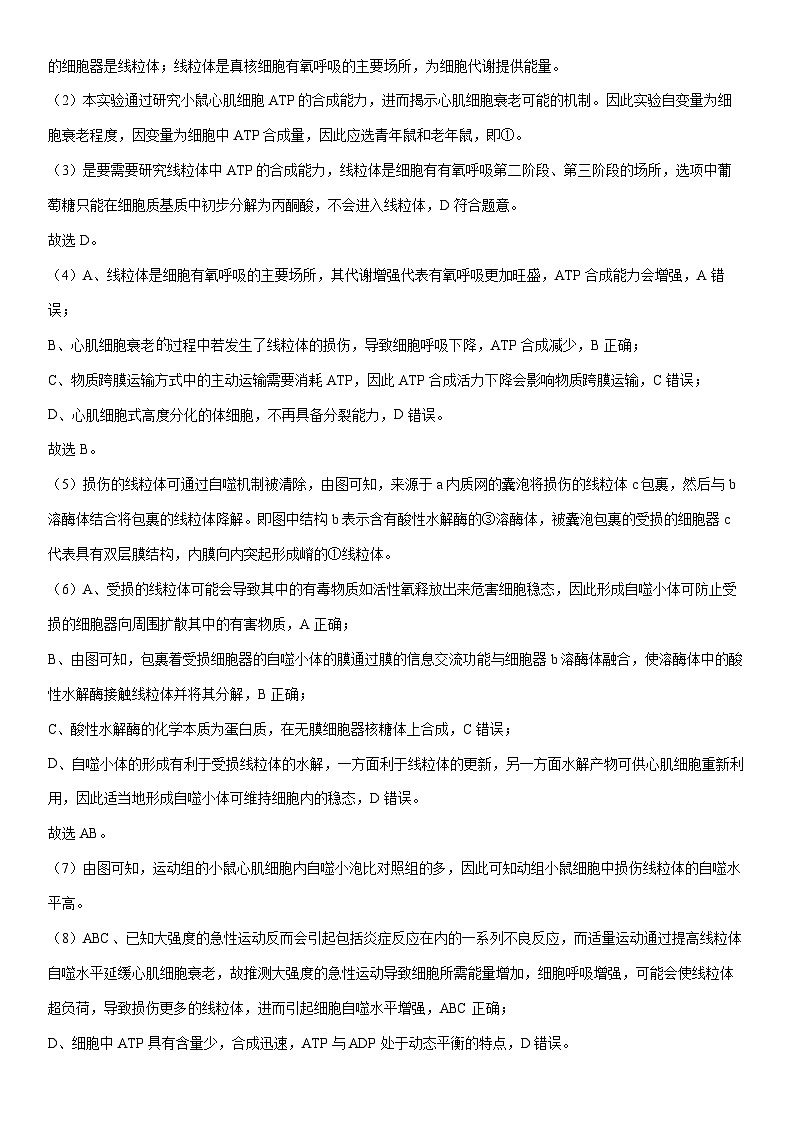 [生物]上海市浦东新区2023-2024学年度高二下学期期末教学质量检测学（合格考）模拟试卷（解析版）03