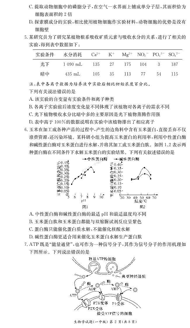 湖南省长沙市第一中学2023-2024学年高二下学期期末考试生物试题第2页