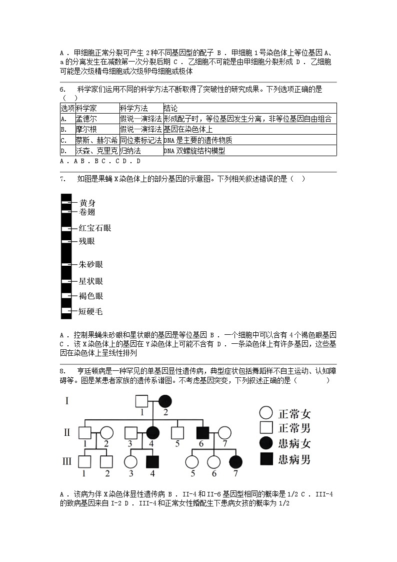 [生物]广东省江门市新会第一名校等2023-2024学年高一下学期5月联考试题02