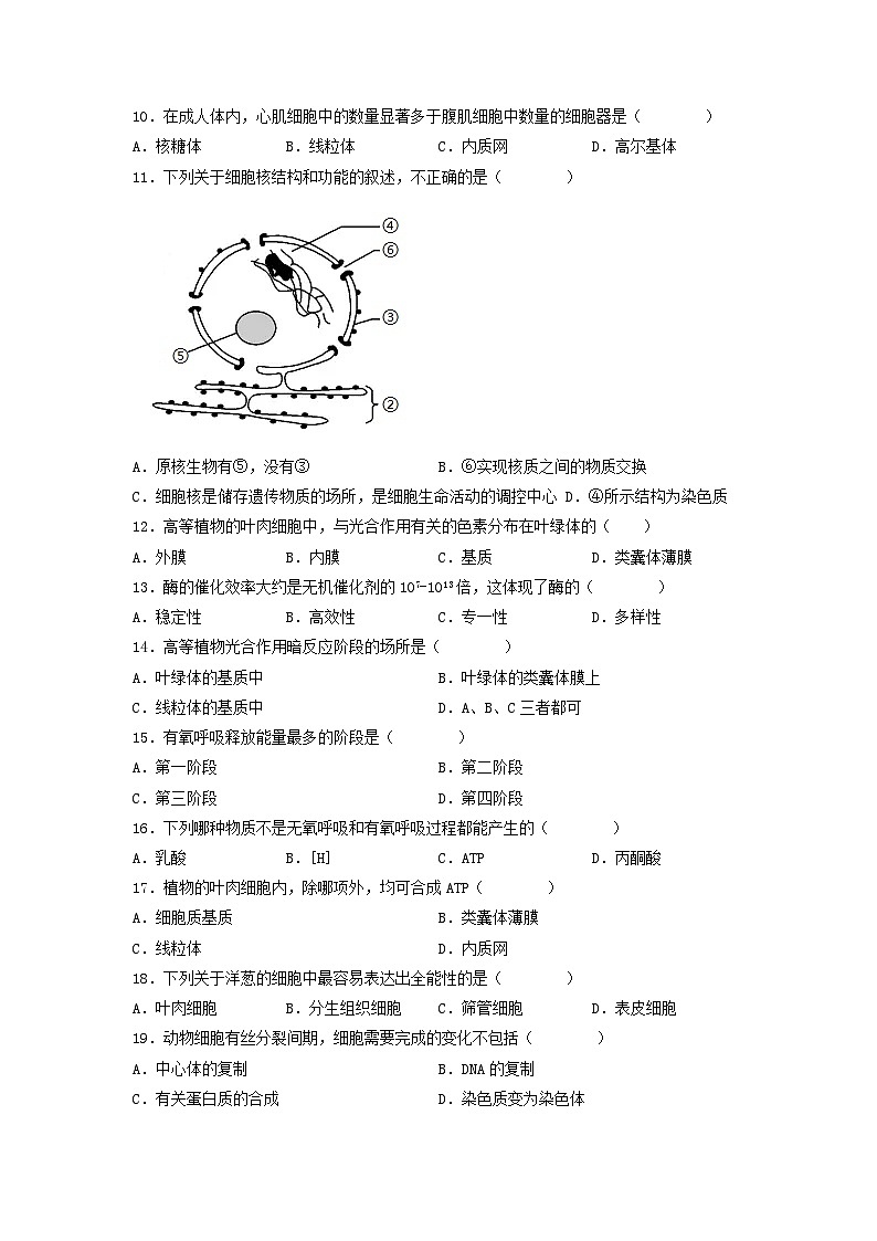 2023年江苏普通高中学业水平考试生物试题及答案第2页