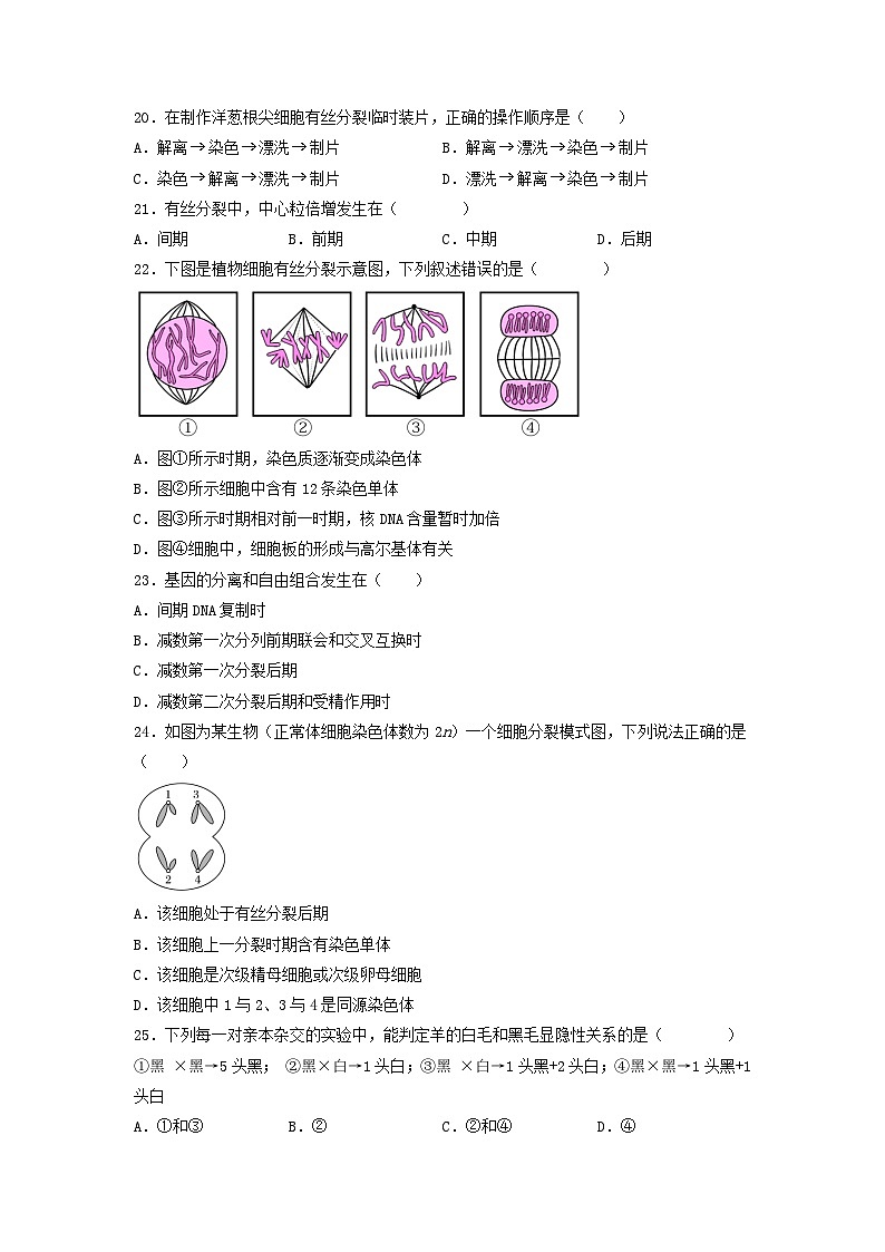 2023年江苏普通高中学业水平考试生物试题及答案第3页