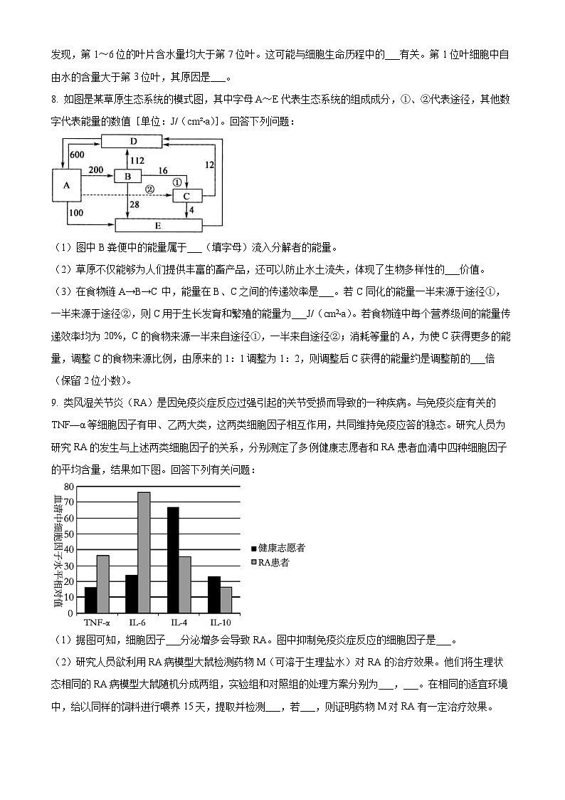 2024年云南省楚雄州高考生物模拟试卷（原卷版+解析版）第3页