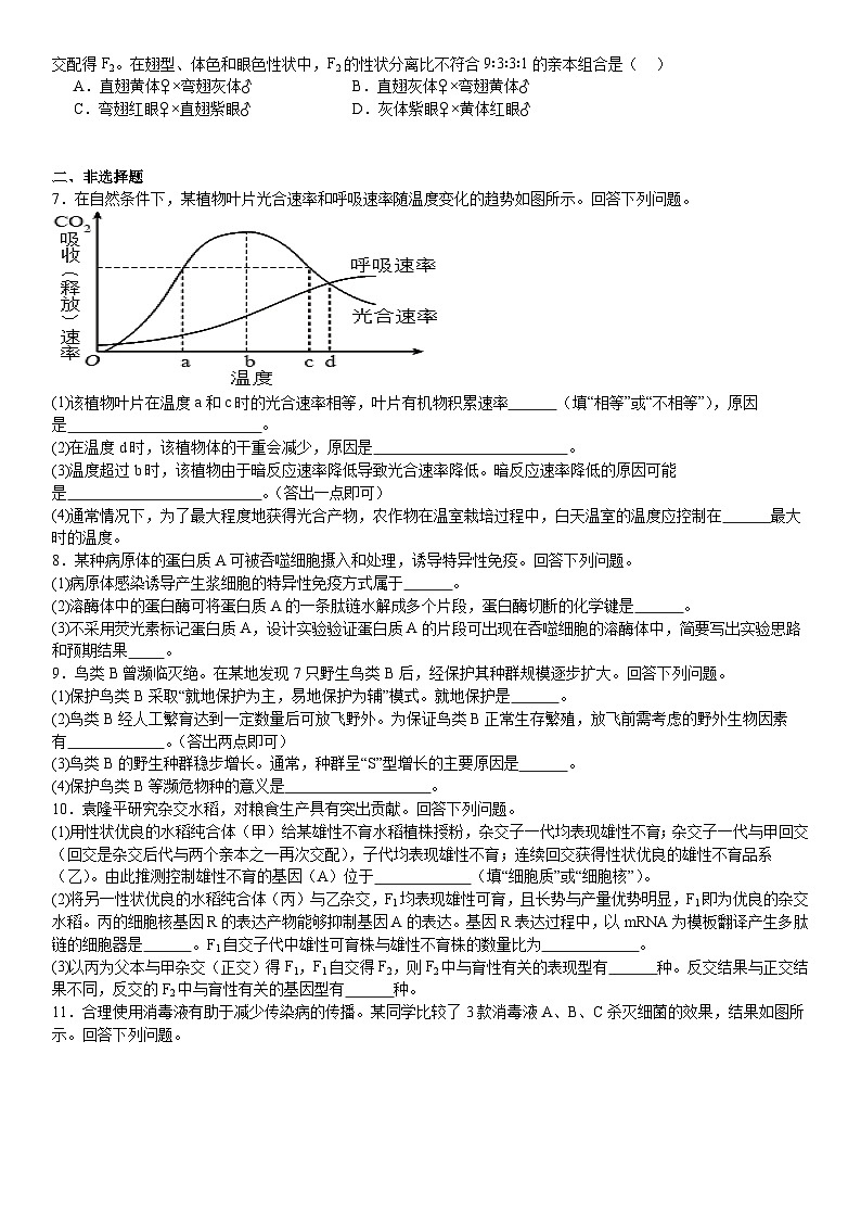 2024年全国甲卷高考生物真题试题（原卷版+含解析）02