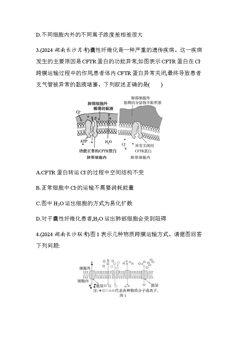 人教版高中生物必修1第4章细胞的物质输入和输出第2节主动运输与胞吞、胞吐基础练含答案第2页