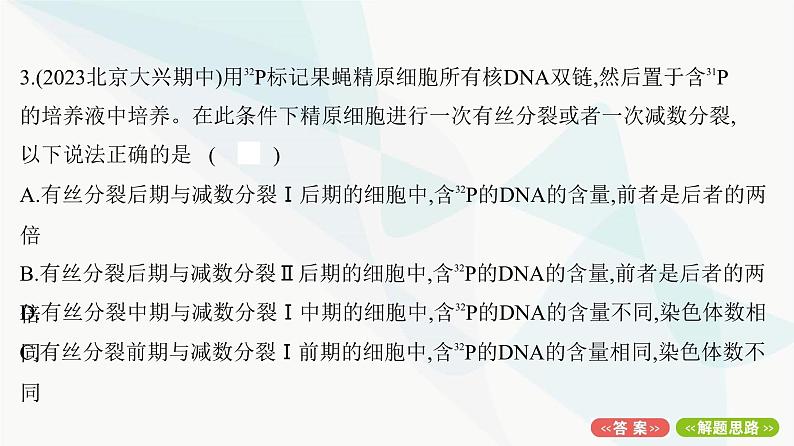 人教版高中生物必修2重点专题卷5细胞分裂与DNA复制标记综合课件06