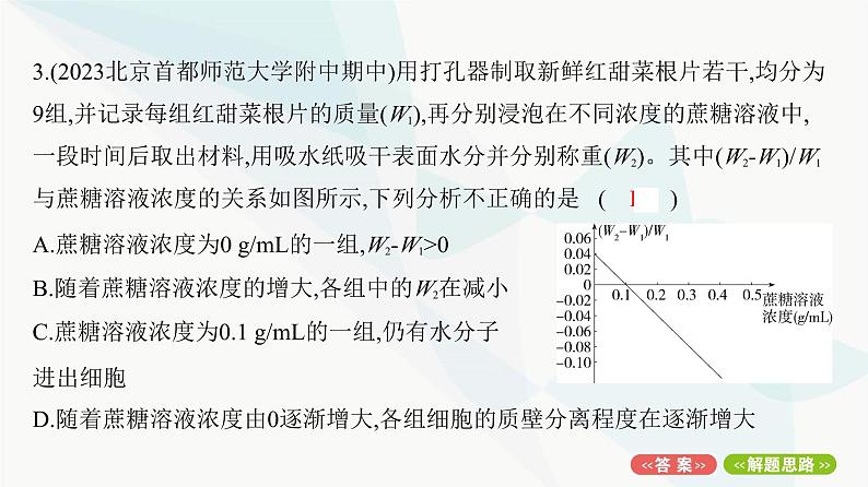 人教版高中生物必修1重点专题卷3生物膜系统和物质跨膜运输的关系课件第6页