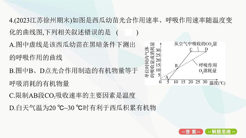 人教版高中生物必修1重点专题卷6光合作用与细胞呼吸的综合探究课件第8页