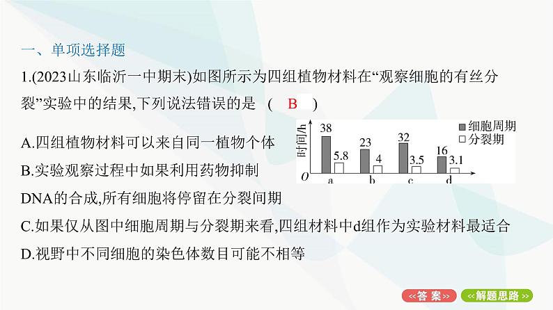 人教版高中生物必修1重点专题卷7细胞分裂图形、曲线分析课件第2页