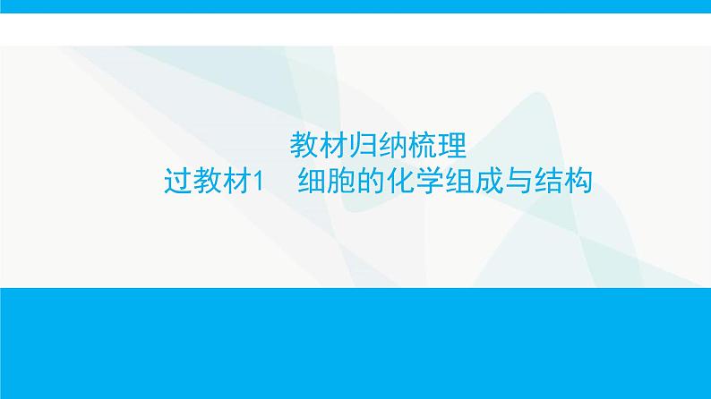 人教版高中生物必修1教材归纳梳理过教材1课件01