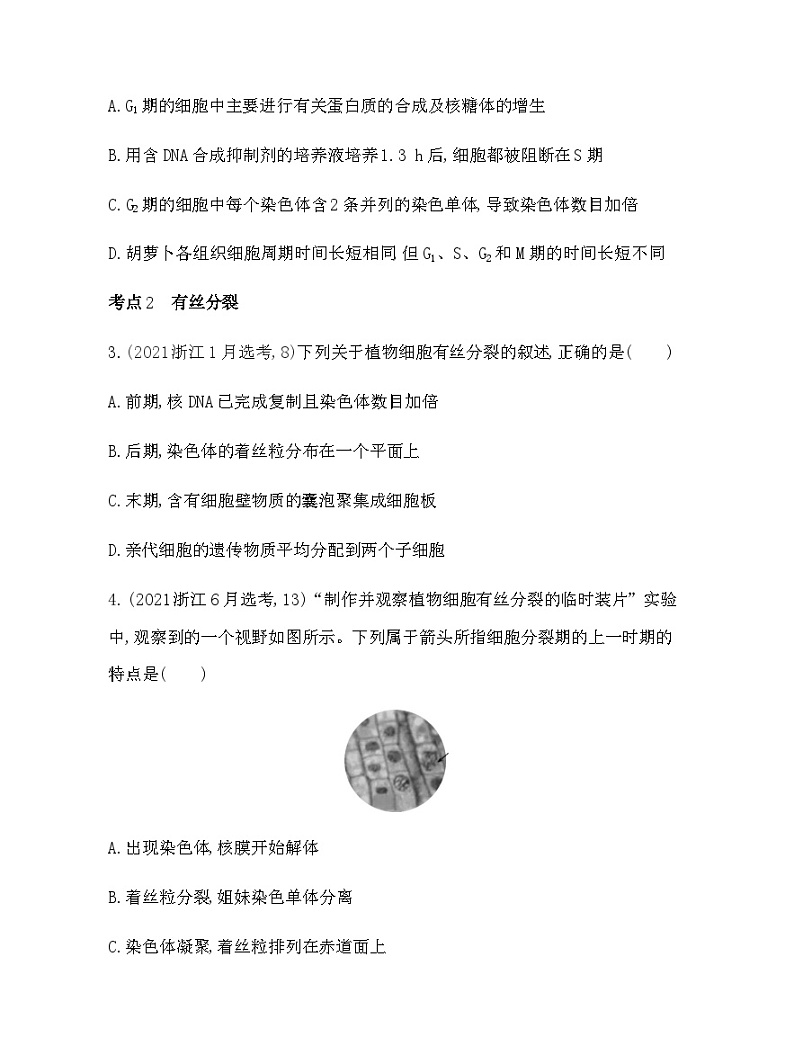 浙科版高中生物必修1第四章细胞的生命历程综合拔高练含答案02