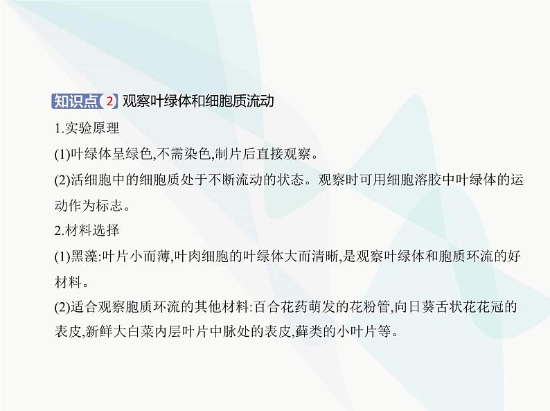 浙科版高中生物必修1第二章细胞的结构第三节细胞质是多项生命活动的场所课件第6页