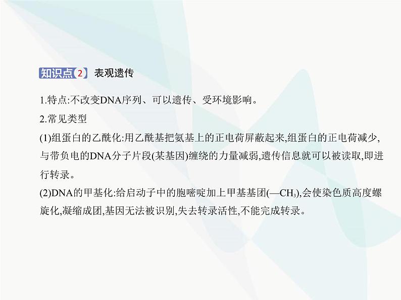 浙科版高中生物必修2第三章遗传的分子基础第五节生物体存在表观遗传现象课件02