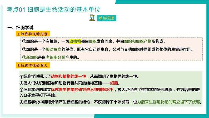 专题三 细胞的结构与功能（期末考点串讲）-2023-2024学年高二生物下学期期末考点大串讲（人教版2019）课件PPT第6页