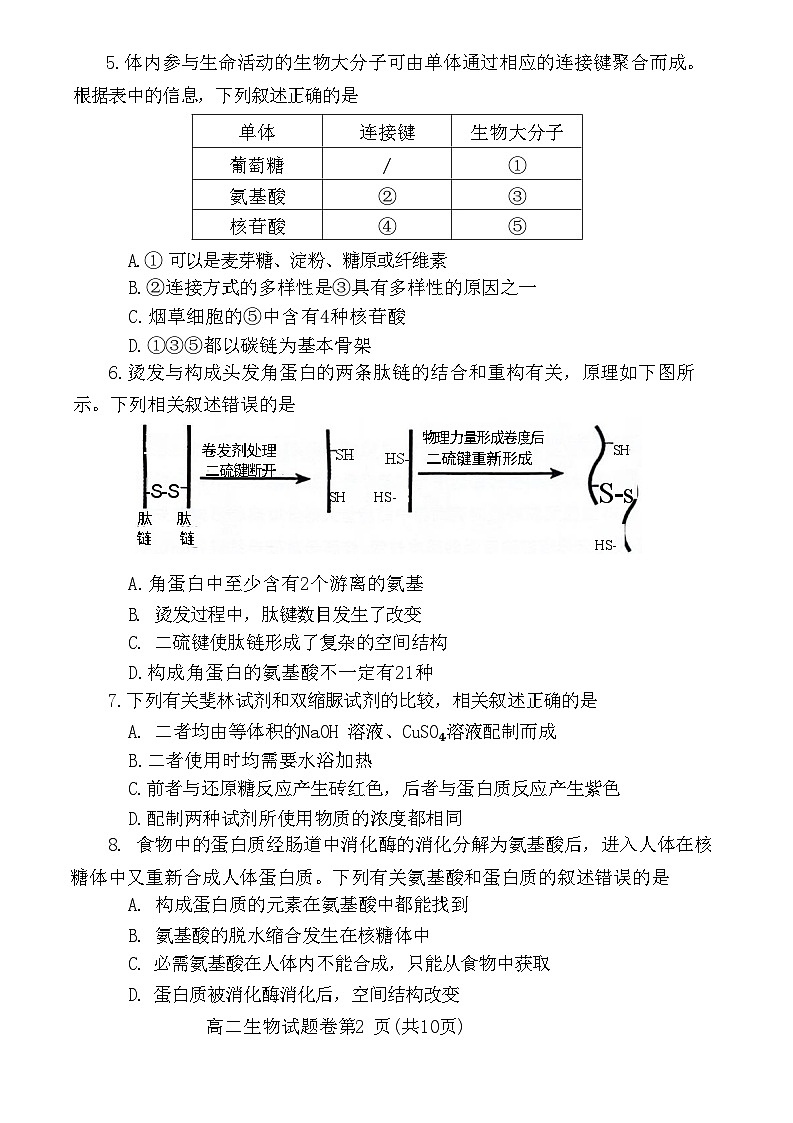 河南省郑州市2023-2024学年高二下学期6月期末生物试题第2页
