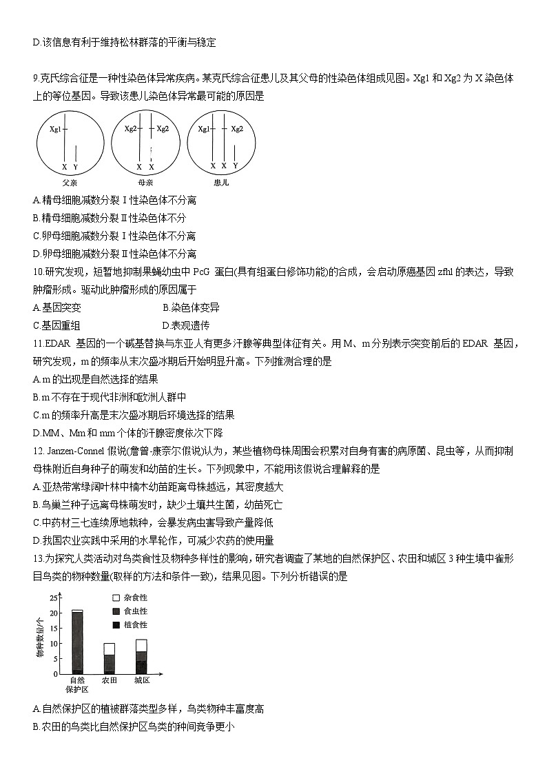 2024年新课标广东卷高考生物真题试卷(无答案)02