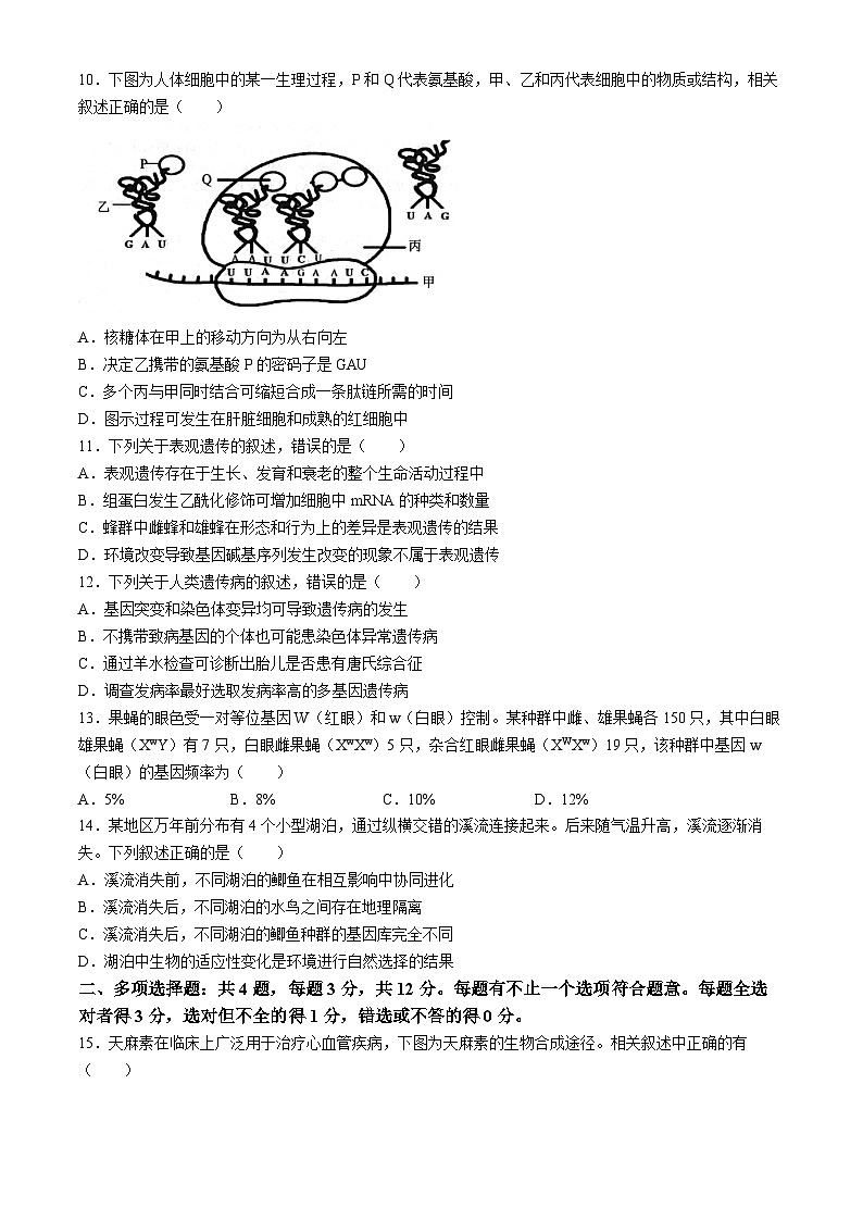 江苏省镇江市2023-2024学年高一下学期6月期末生物试题03