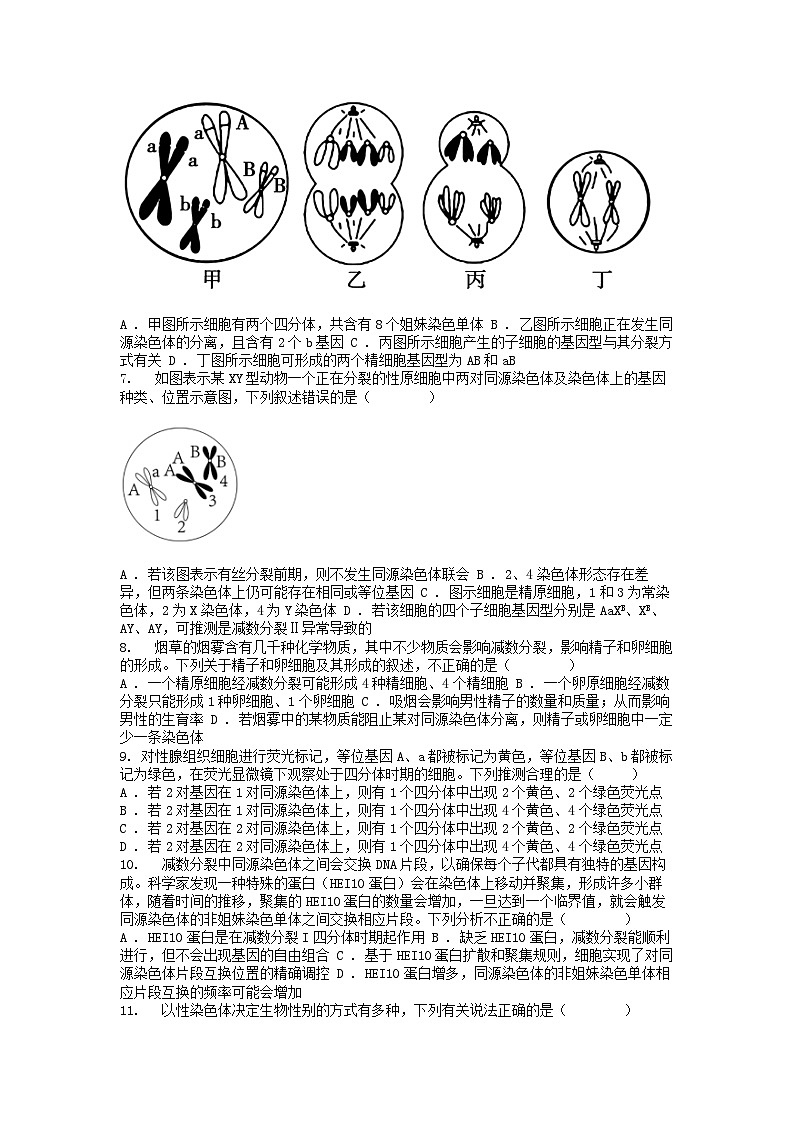 [生物]湖北省武汉市六校2023-2024学年高一下学期学4月期中联考试题第2页