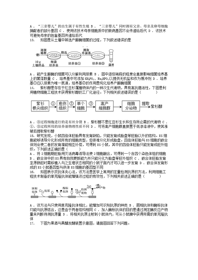 [生物]广东省揭阳市普宁市普师高级名校2023-2024学年高二下学期期中考试试卷03