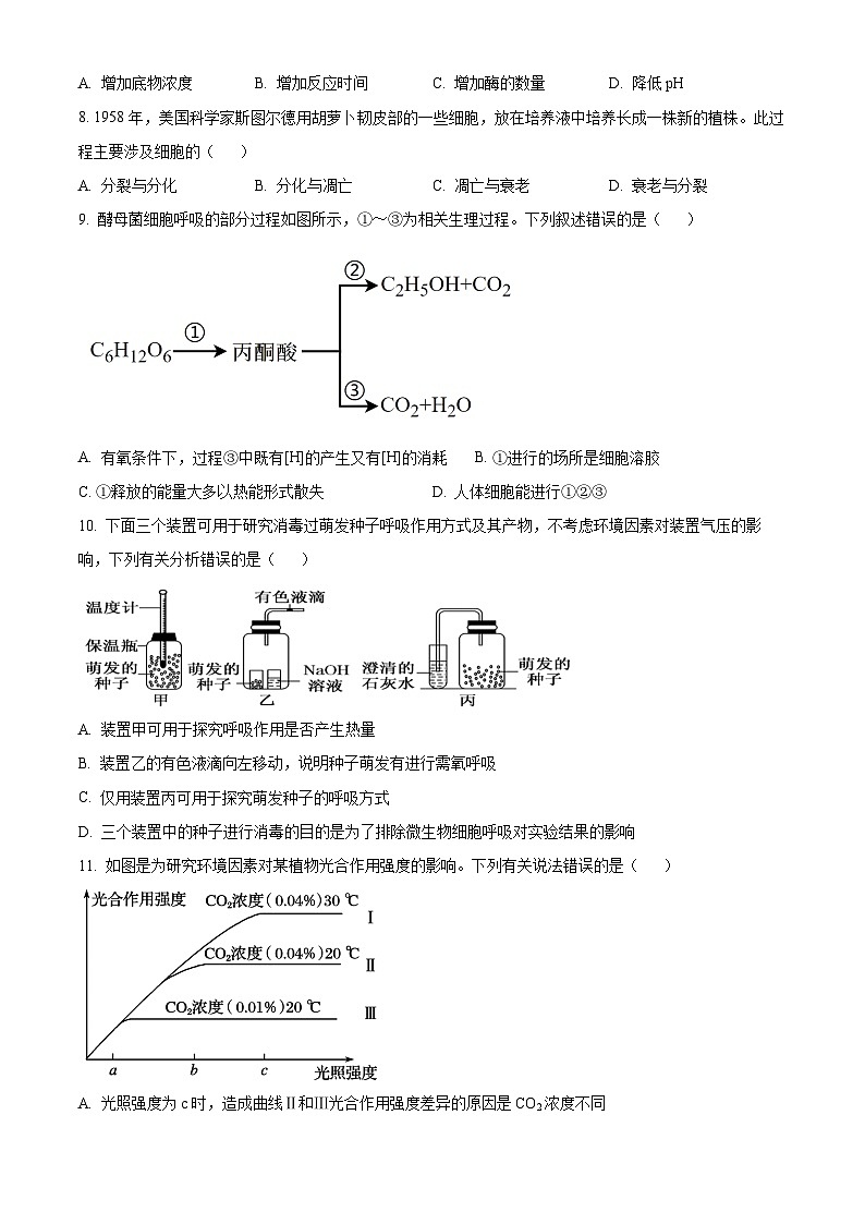 浙江省温十校联合体2023-2024学年高一下学期5月期中联考生物试题 Word版无答案第2页